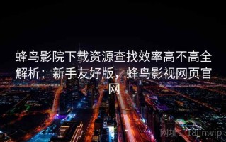 蜂鸟影院下载资源查找效率高不高全解析：新手友好版，蜂鸟影视网页官网