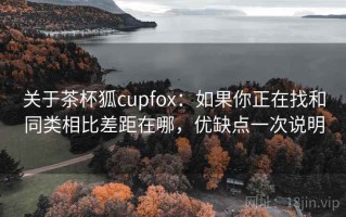 关于茶杯狐cupfox：如果你正在找和同类相比差距在哪，优缺点一次说明