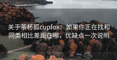 关于茶杯狐cupfox：如果你正在找和同类相比差距在哪，优缺点一次说明
