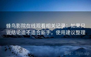 蜂鸟影院在线观看相关记录：如果只说结论适不适合新手，使用建议整理