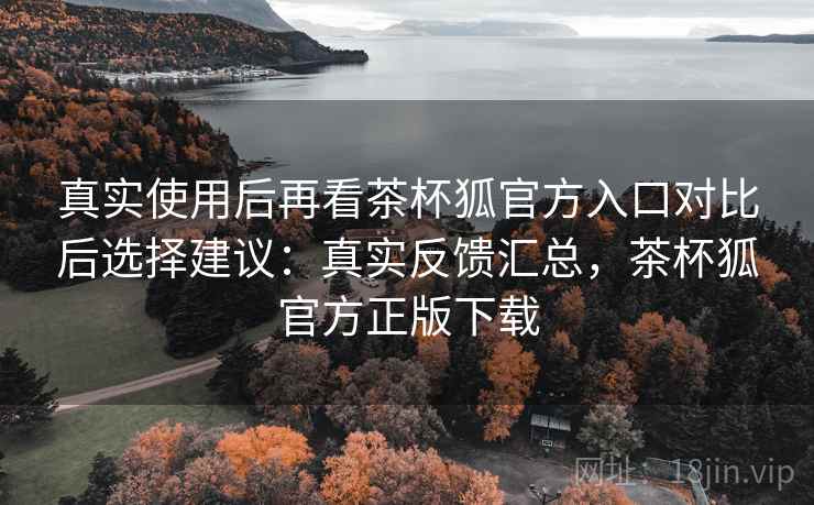 真实使用后再看茶杯狐官方入口对比后选择建议:真实反馈汇总,茶杯狐官方正版下载 真实使用后再看茶杯狐官方入口对比后选择建议:真实反馈汇总,茶杯狐官方正版下载